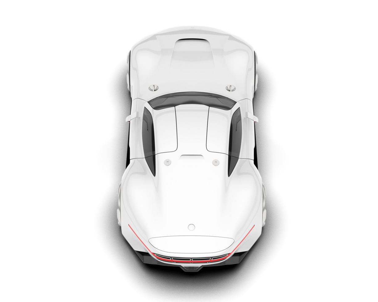White sport car on transparent background. 3d rendering - illustration png