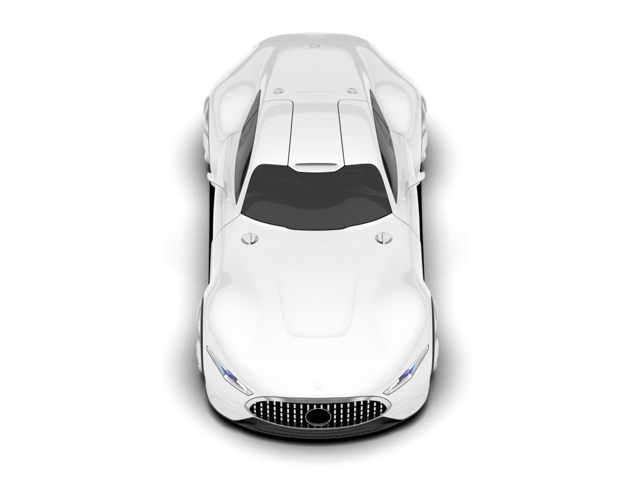 White sport car on transparent background. 3d rendering - illustration png