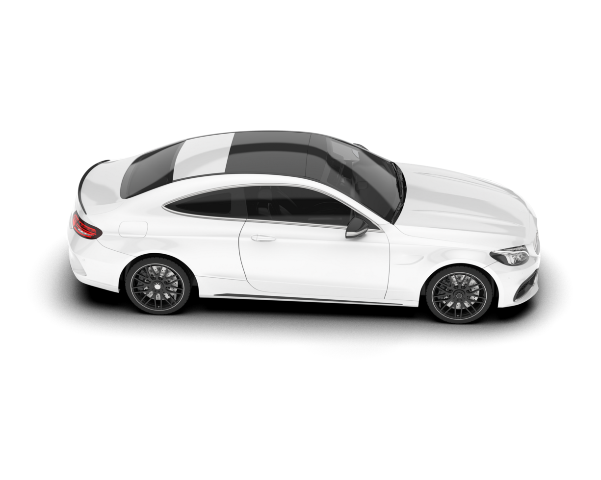 White sport car on transparent background. 3d rendering - illustration png