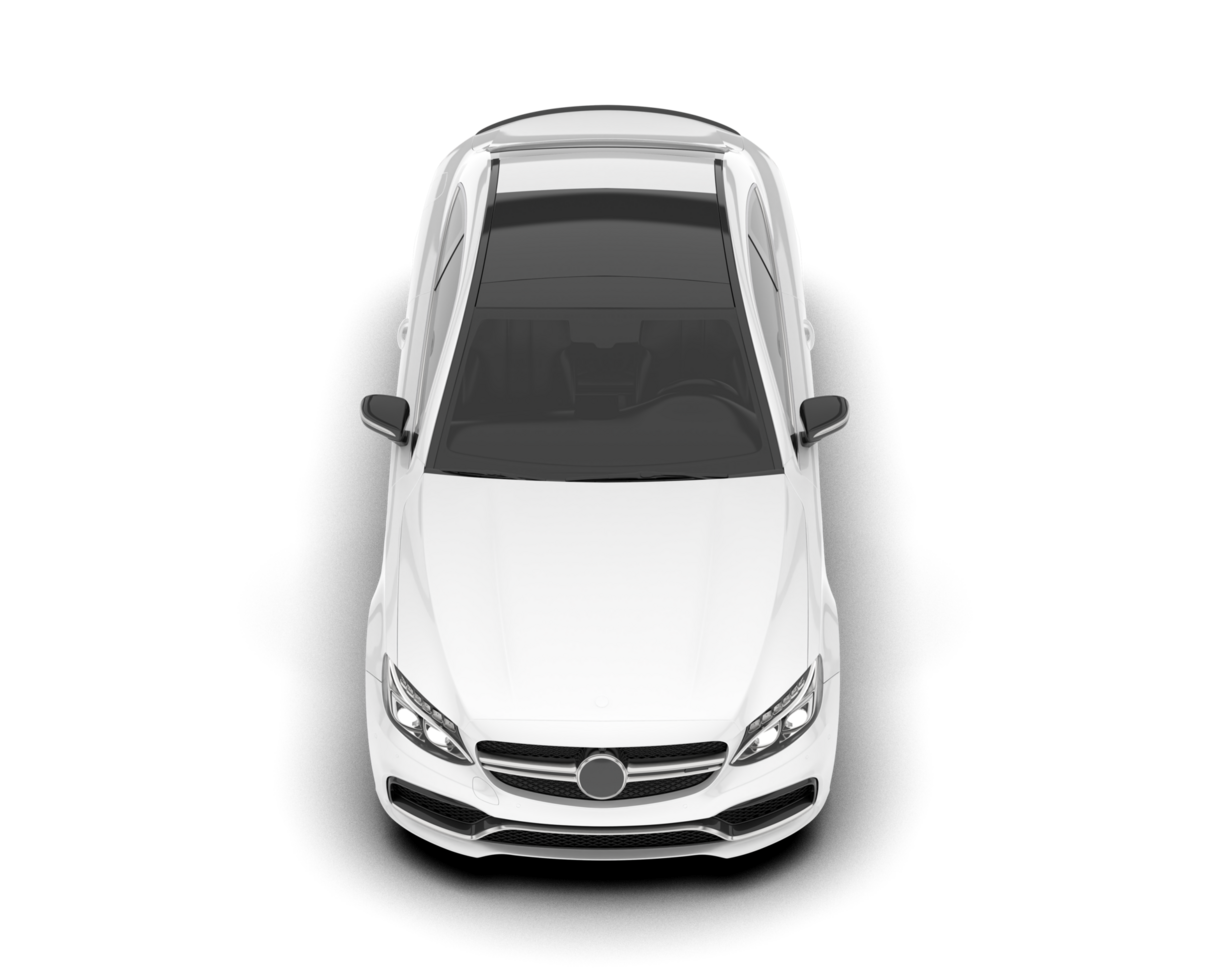 White sport car on transparent background. 3d rendering - illustration png