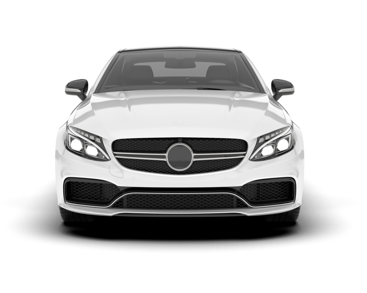 White sport car on transparent background. 3d rendering - illustration png