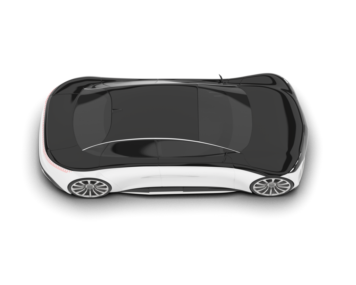 White sport car on transparent background. 3d rendering - illustration png