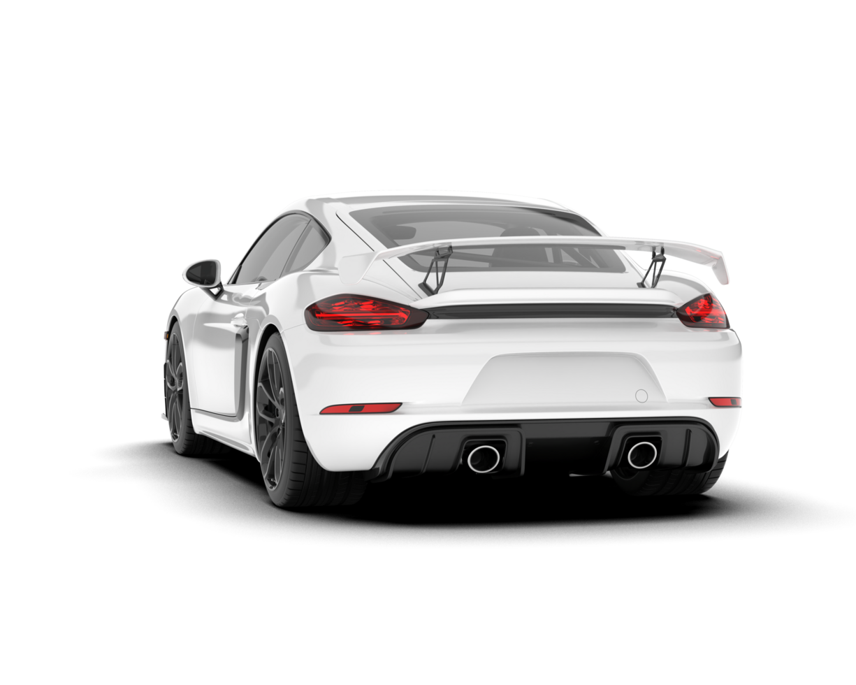 White sport car on transparent background. 3d rendering - illustration png