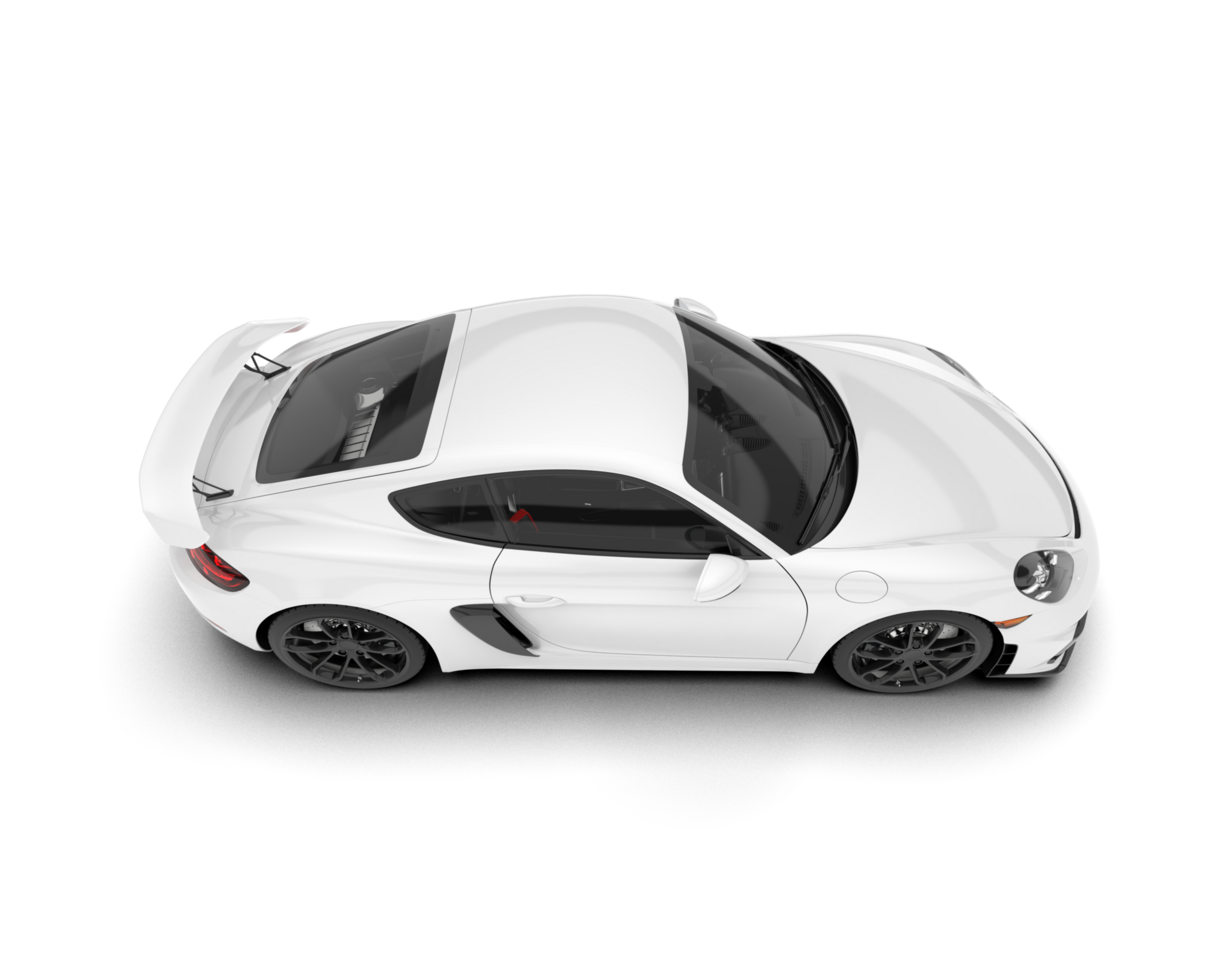 White sport car on transparent background. 3d rendering - illustration png