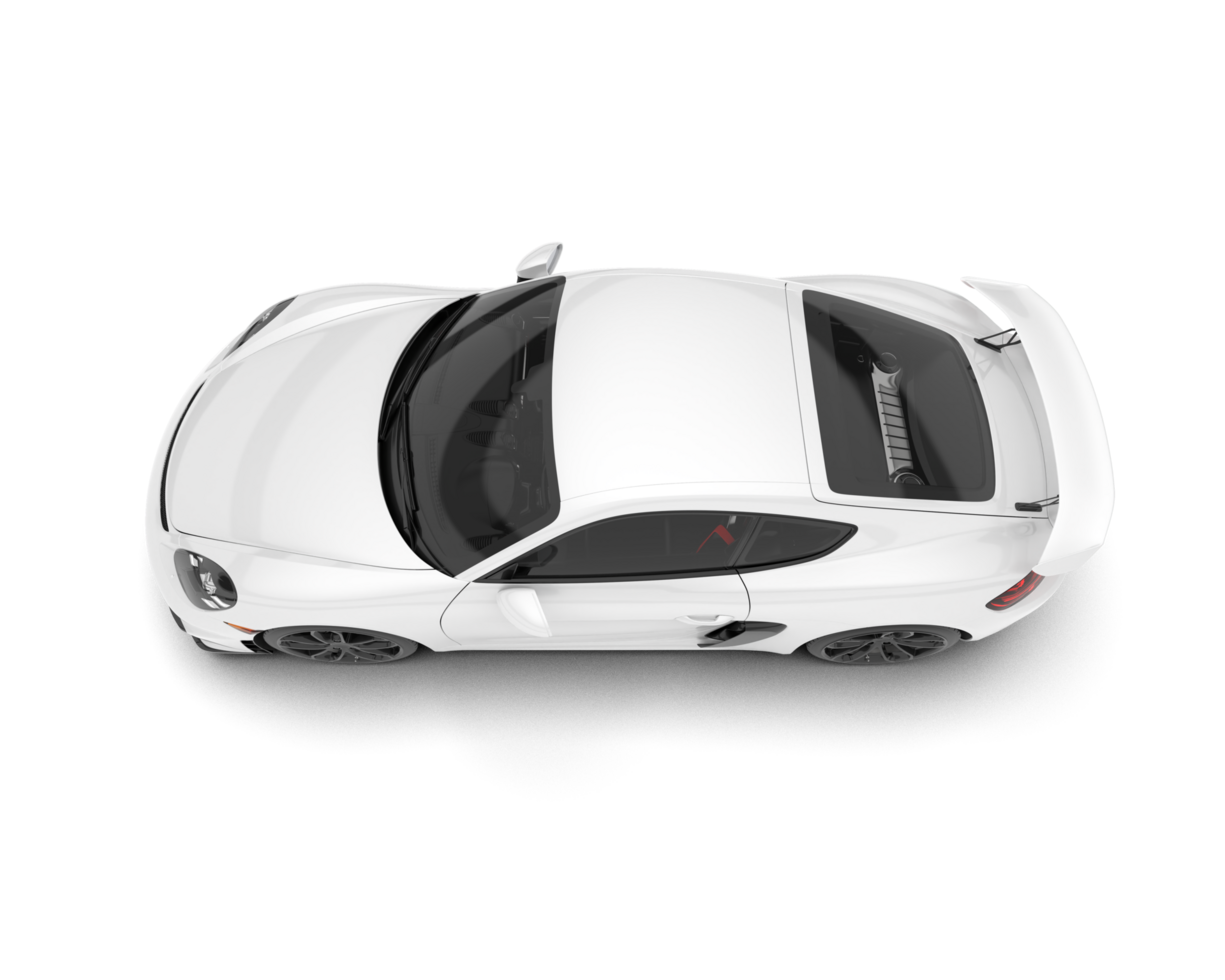 White sport car on transparent background. 3d rendering - illustration png