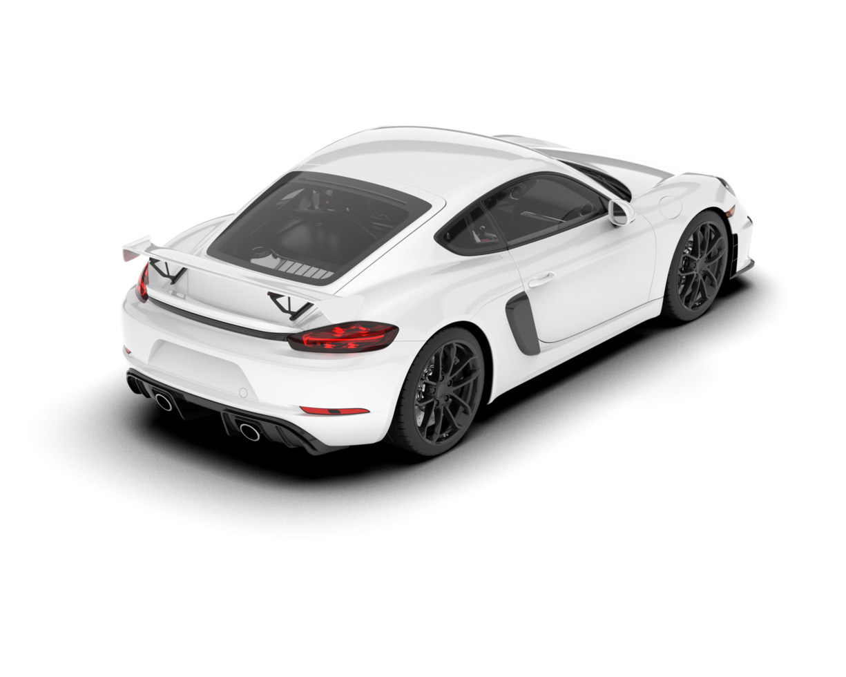 White sport car on transparent background. 3d rendering - illustration png