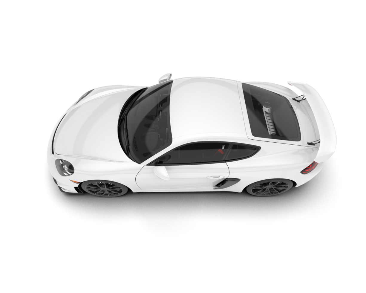 White sport car on transparent background. 3d rendering - illustration png