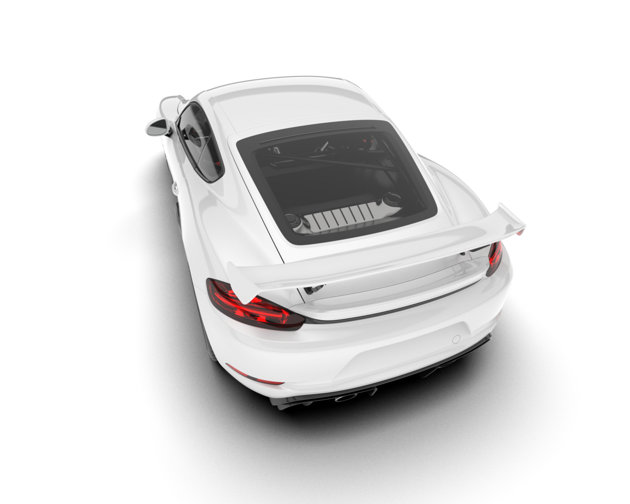 White sport car on transparent background. 3d rendering - illustration png