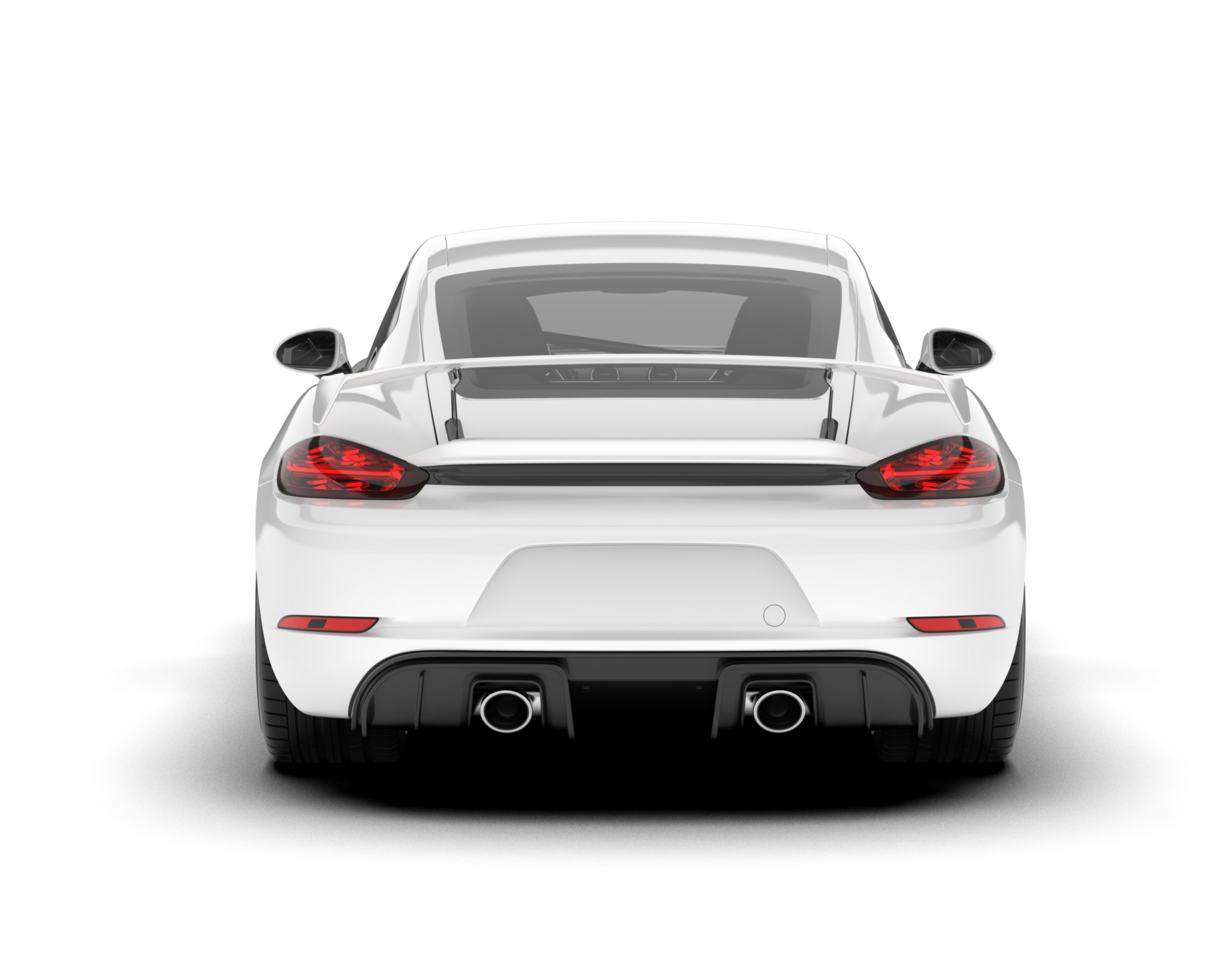 White sport car on transparent background. 3d rendering - illustration png