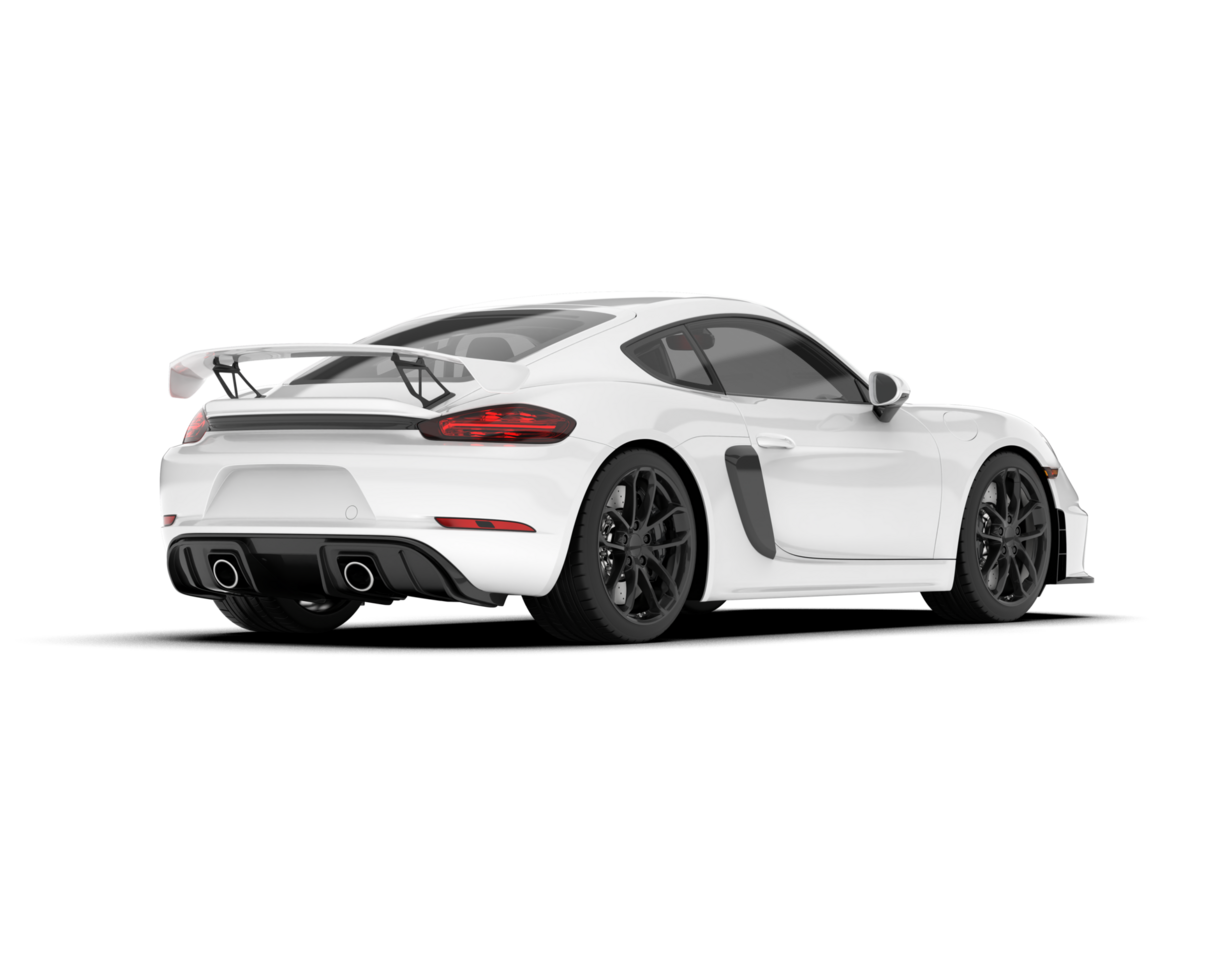 White sport car on transparent background. 3d rendering - illustration png
