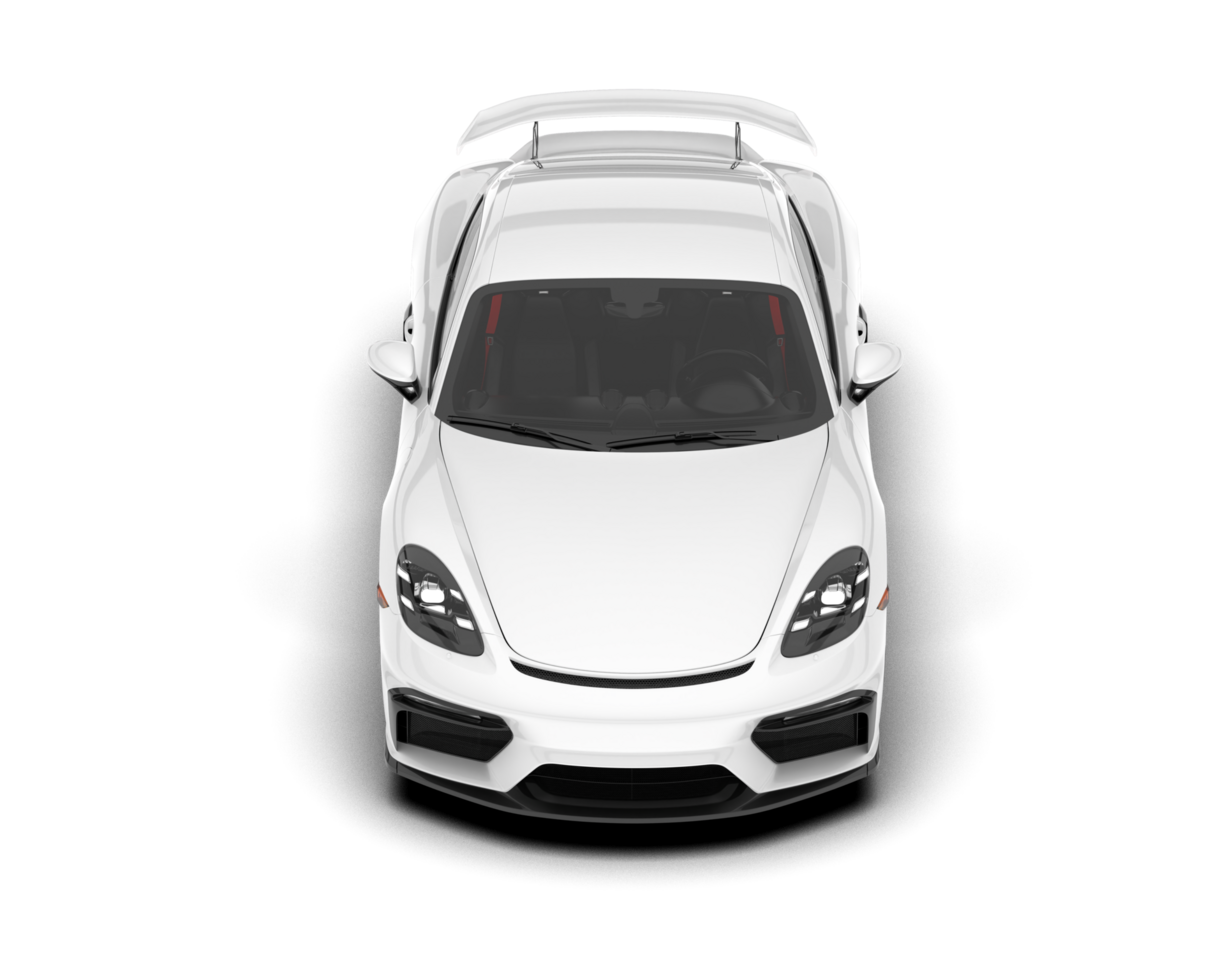 White sport car on transparent background. 3d rendering - illustration png