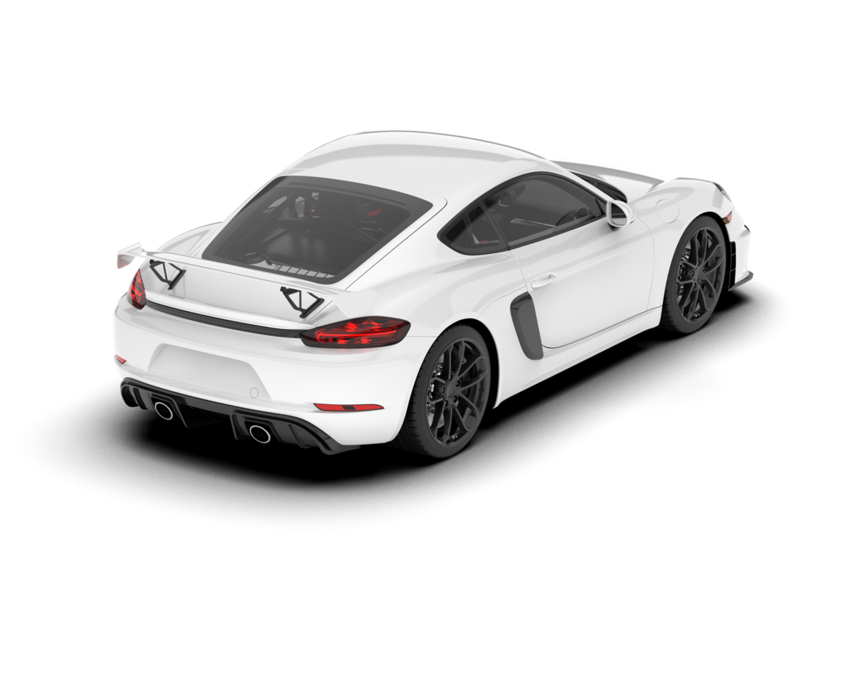 White sport car on transparent background. 3d rendering - illustration png