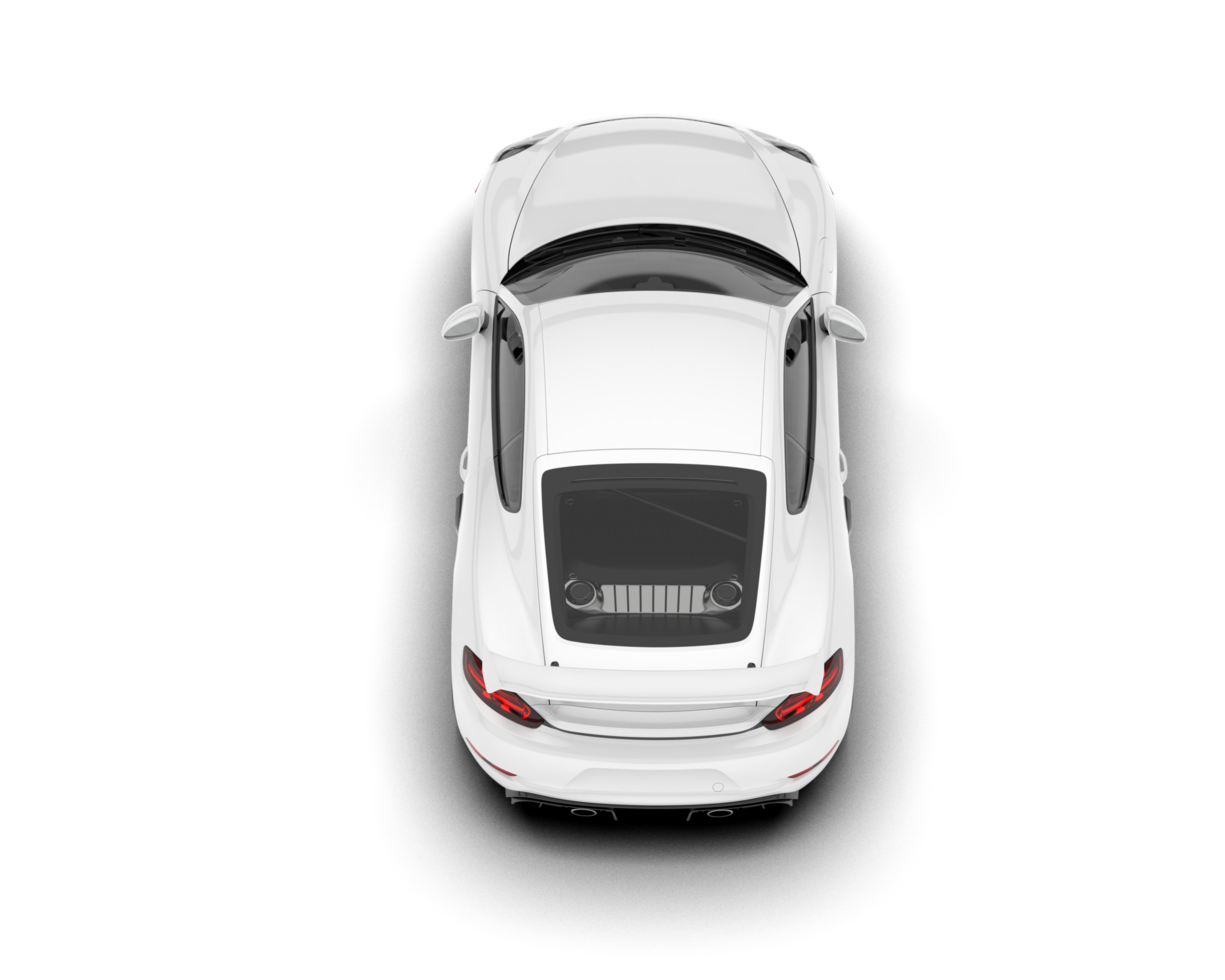 White sport car on transparent background. 3d rendering - illustration png