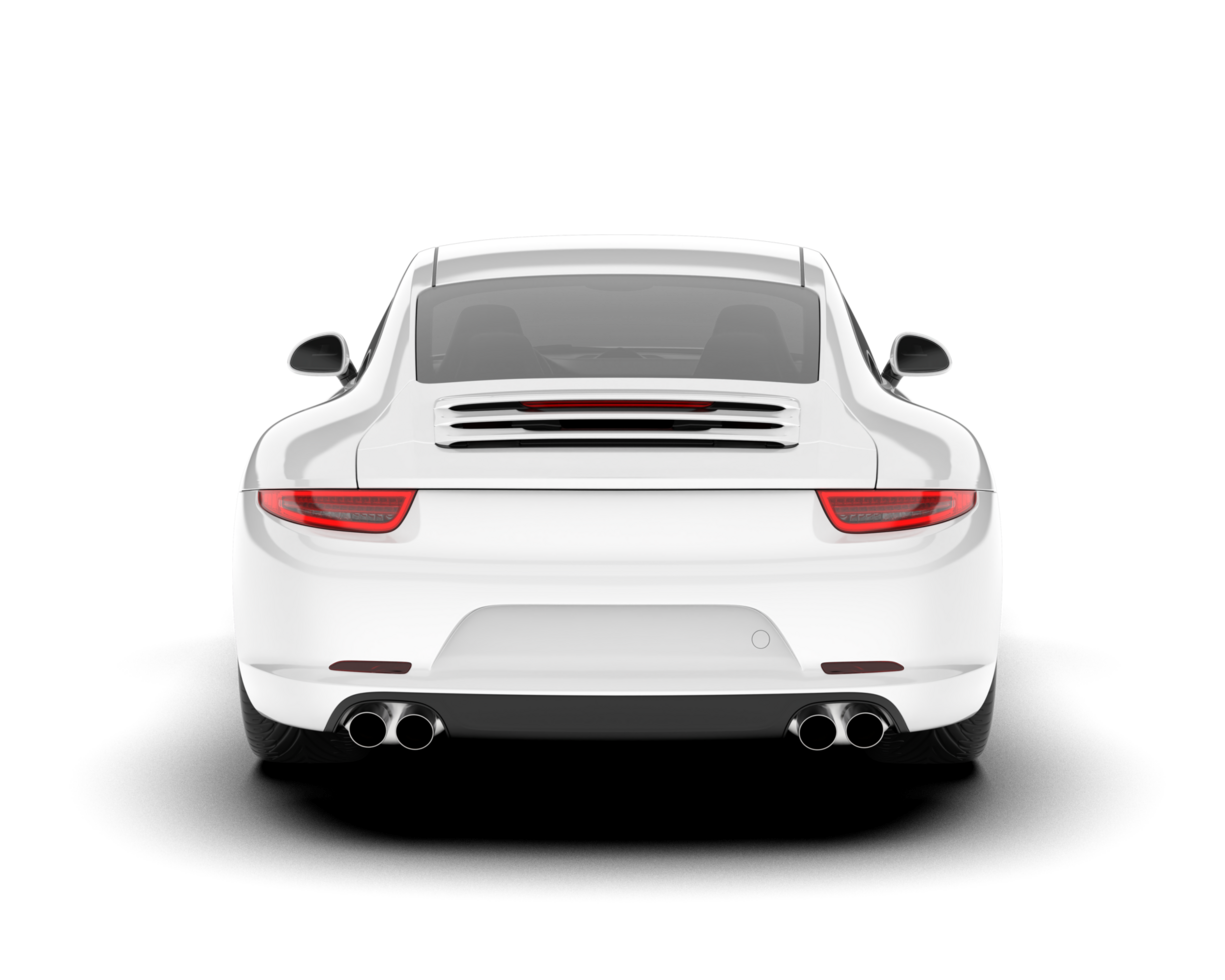White sport car on transparent background. 3d rendering - illustration png