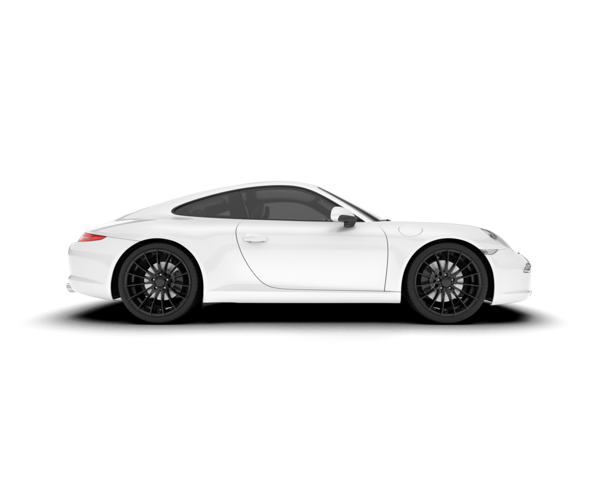 White sport car on transparent background. 3d rendering - illustration png