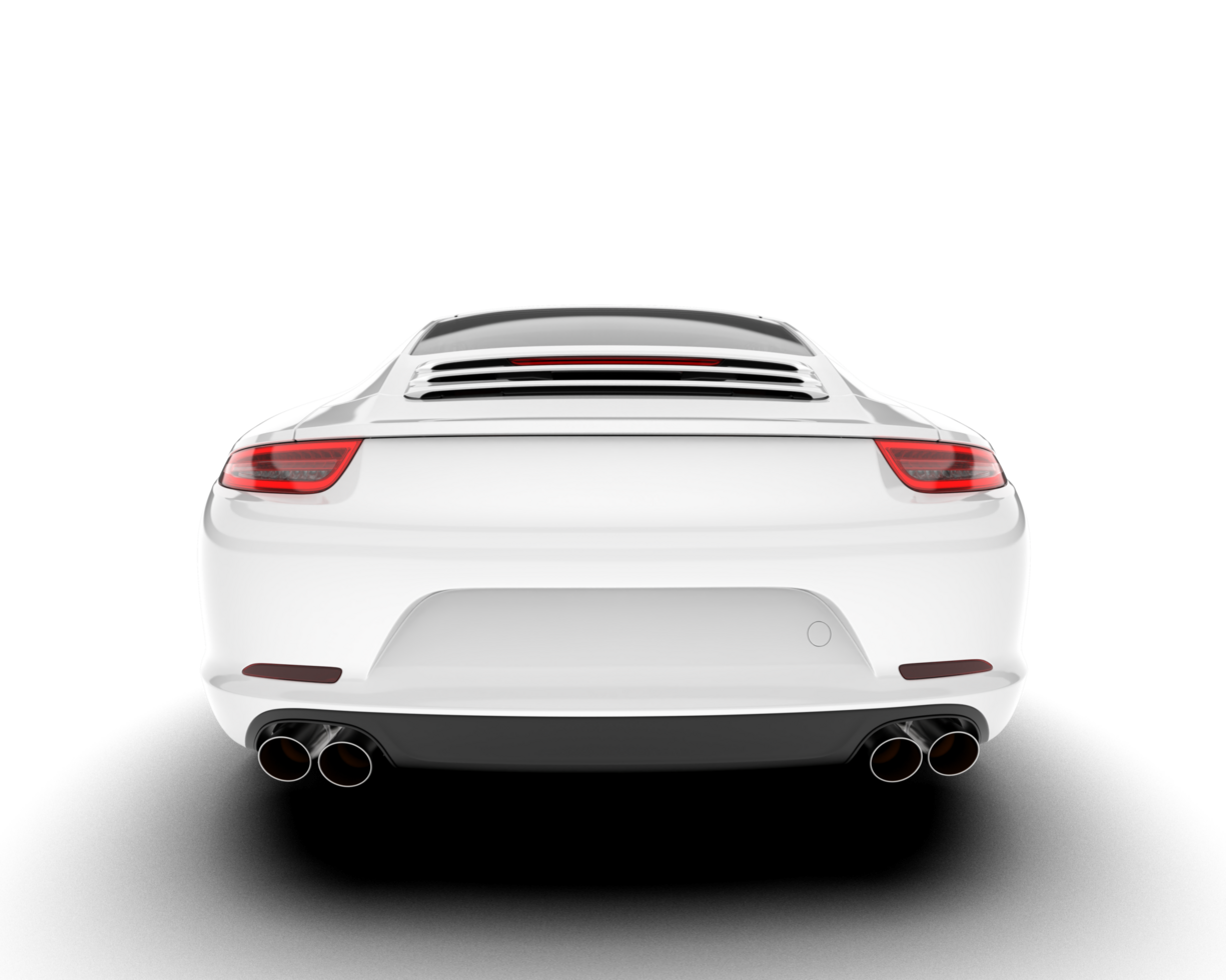 White sport car on transparent background. 3d rendering - illustration png