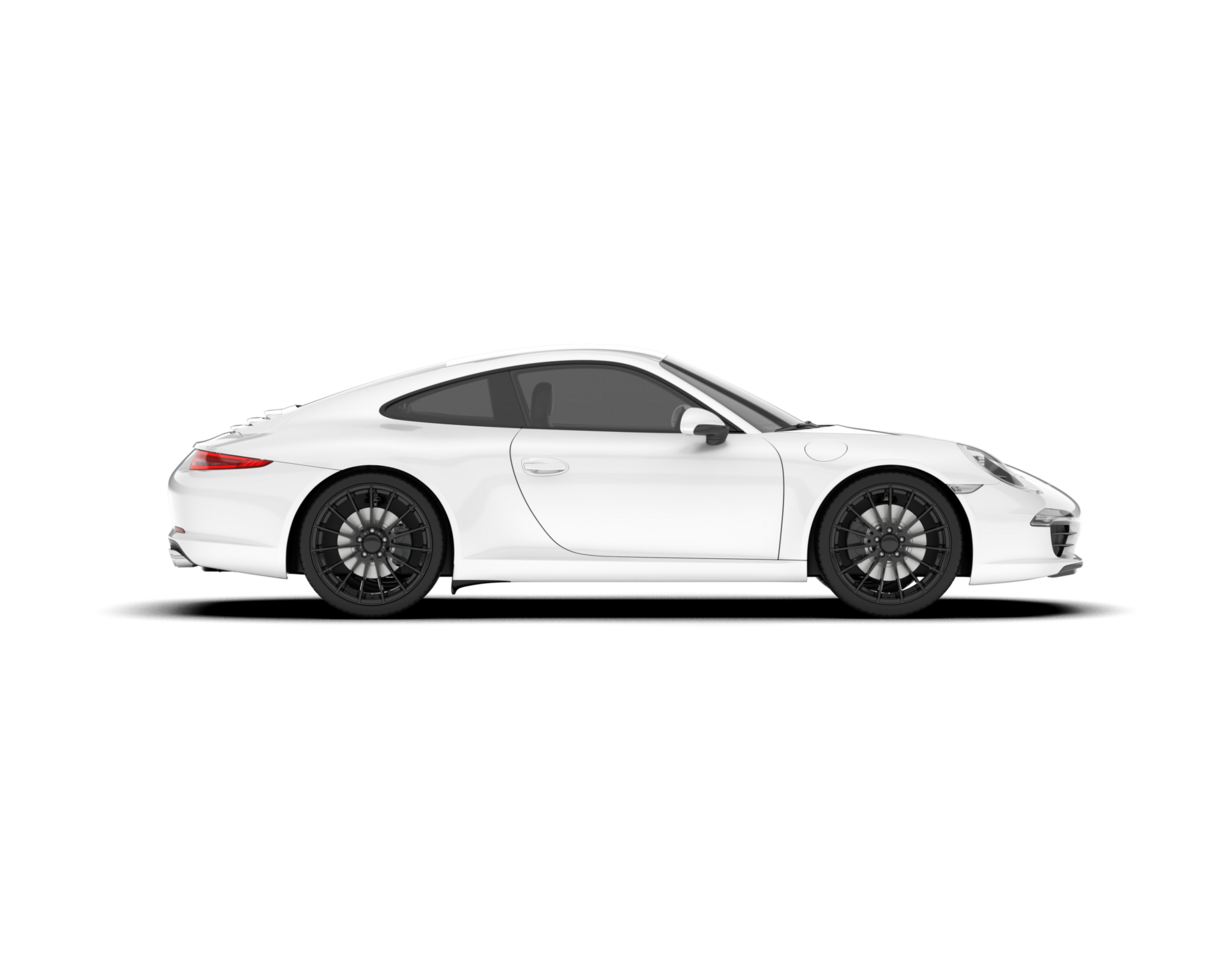White sport car on transparent background. 3d rendering - illustration png