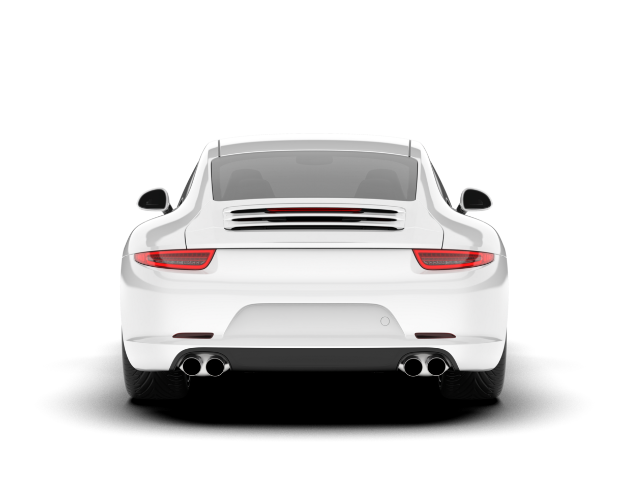 White sport car on transparent background. 3d rendering - illustration png