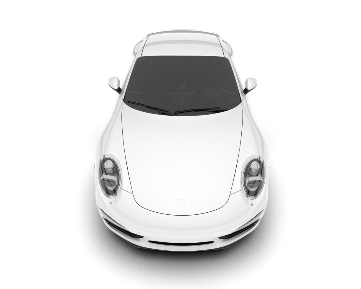White sport car on transparent background. 3d rendering - illustration png