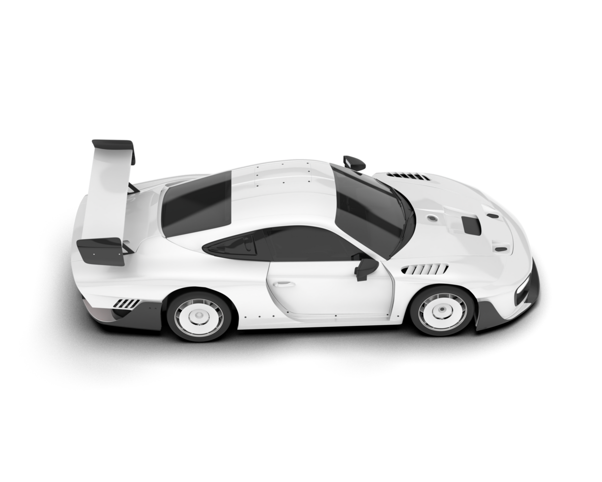 White sport car on transparent background. 3d rendering - illustration png