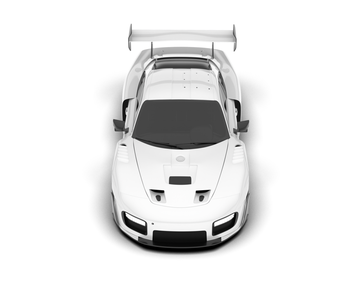 White sport car on transparent background. 3d rendering - illustration png