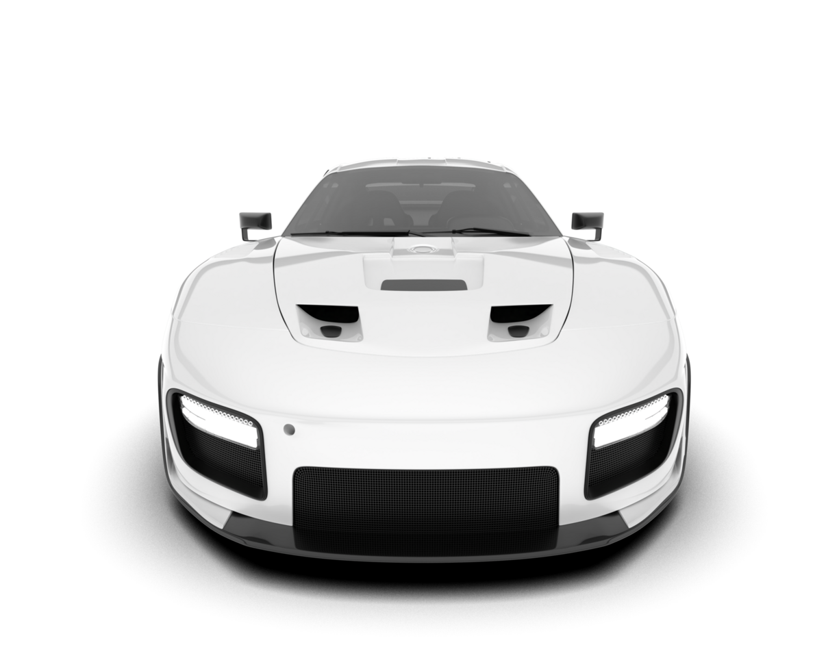White sport car on transparent background. 3d rendering - illustration png