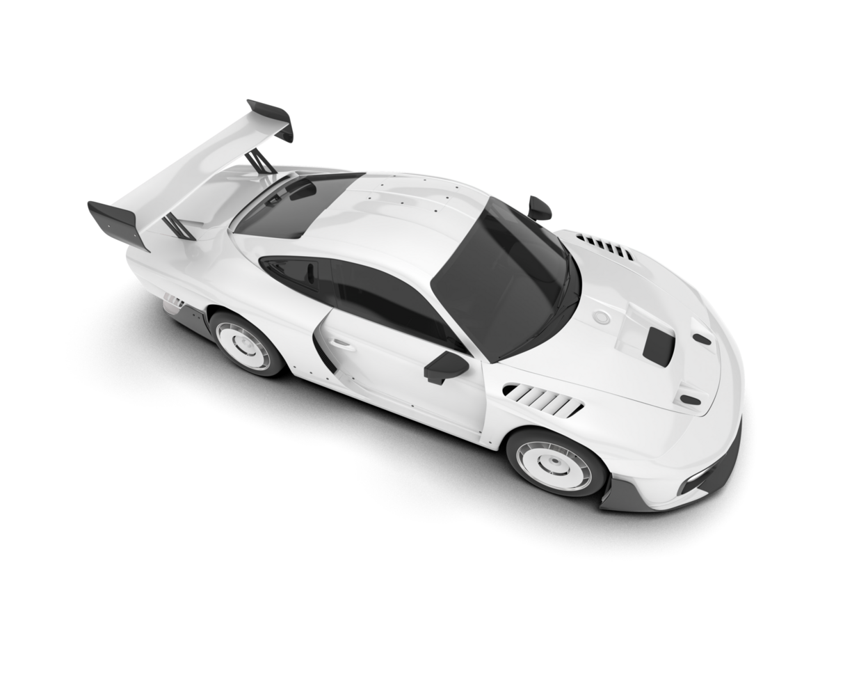 White sport car on transparent background. 3d rendering - illustration png