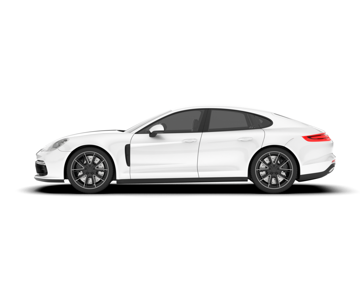 White sport car on transparent background. 3d rendering - illustration png