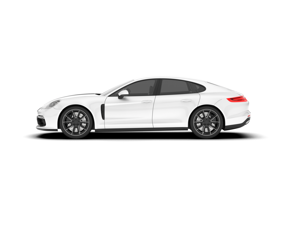 White sport car on transparent background. 3d rendering - illustration png
