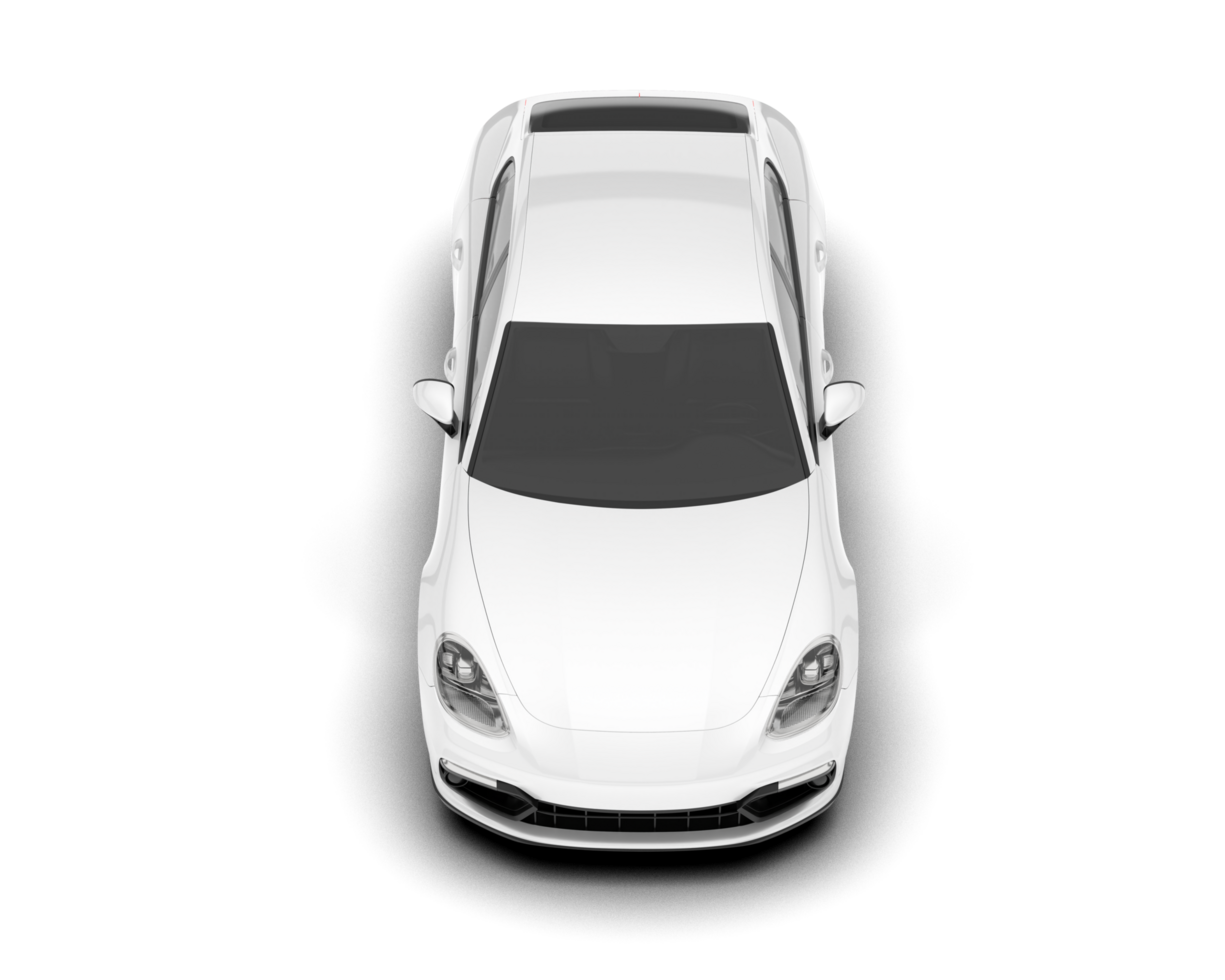 White sport car on transparent background. 3d rendering - illustration png