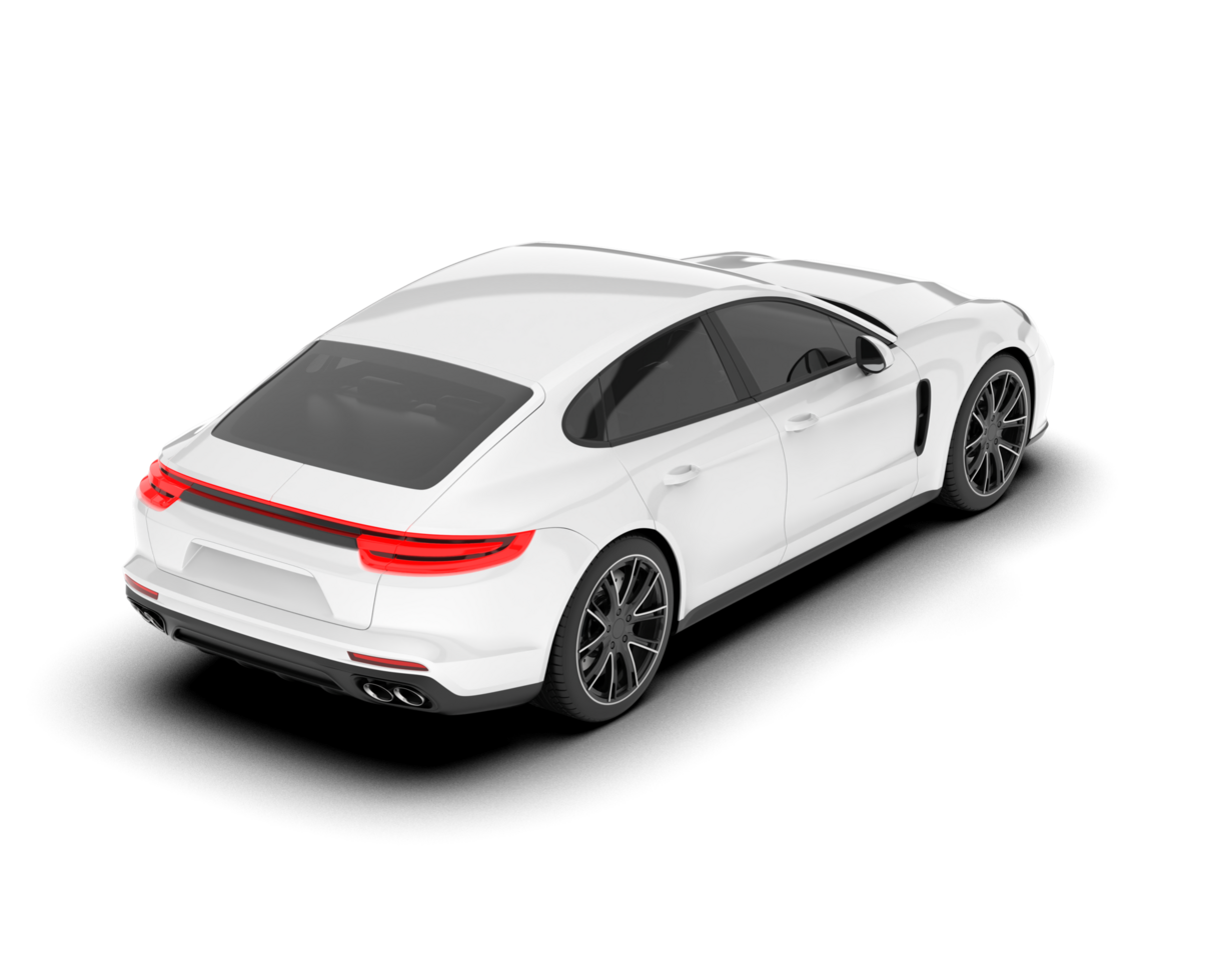 White sport car on transparent background. 3d rendering - illustration png