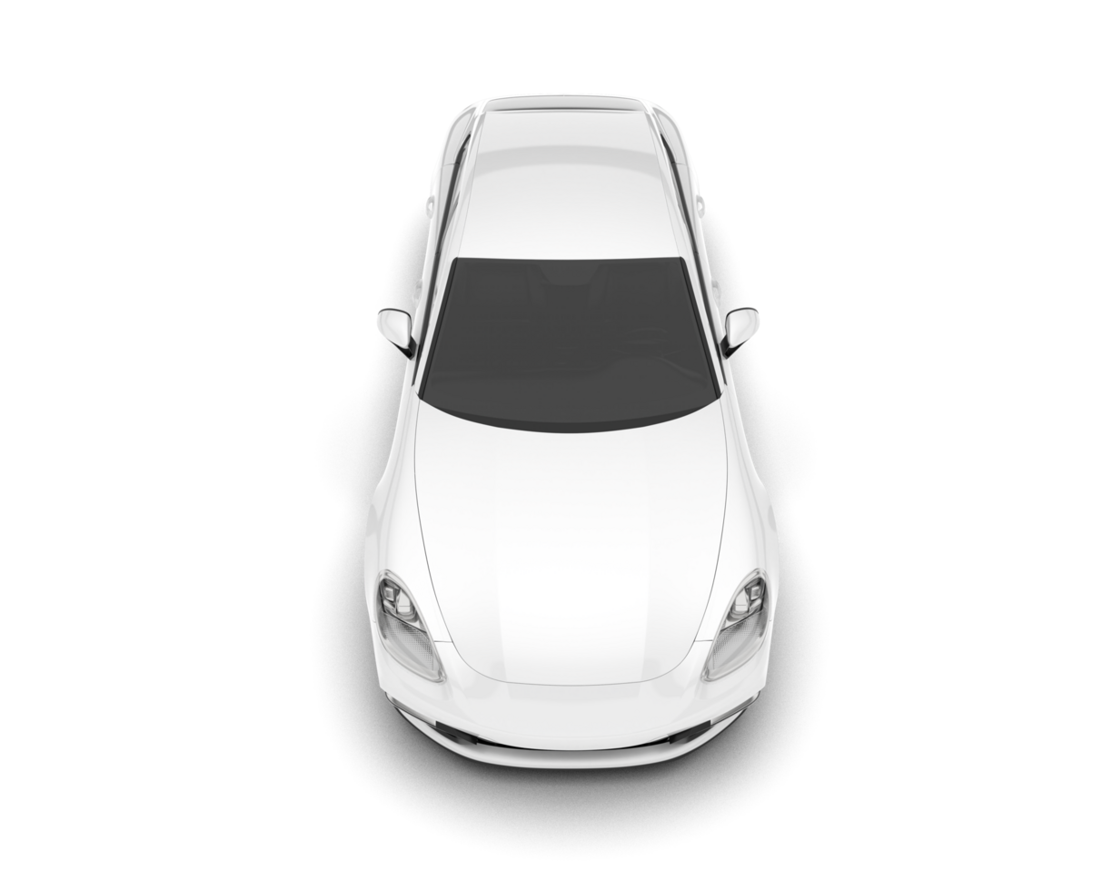 White sport car on transparent background. 3d rendering - illustration png