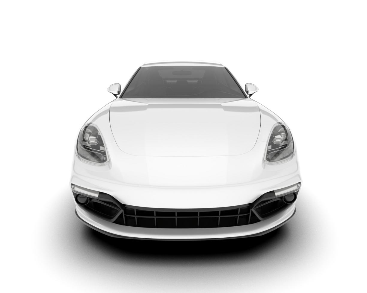 White sport car on transparent background. 3d rendering - illustration png