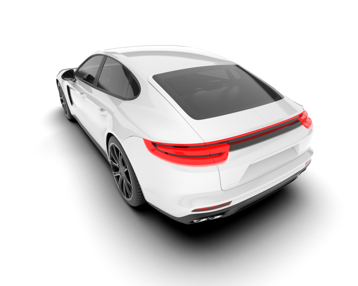 White sport car on transparent background. 3d rendering - illustration png
