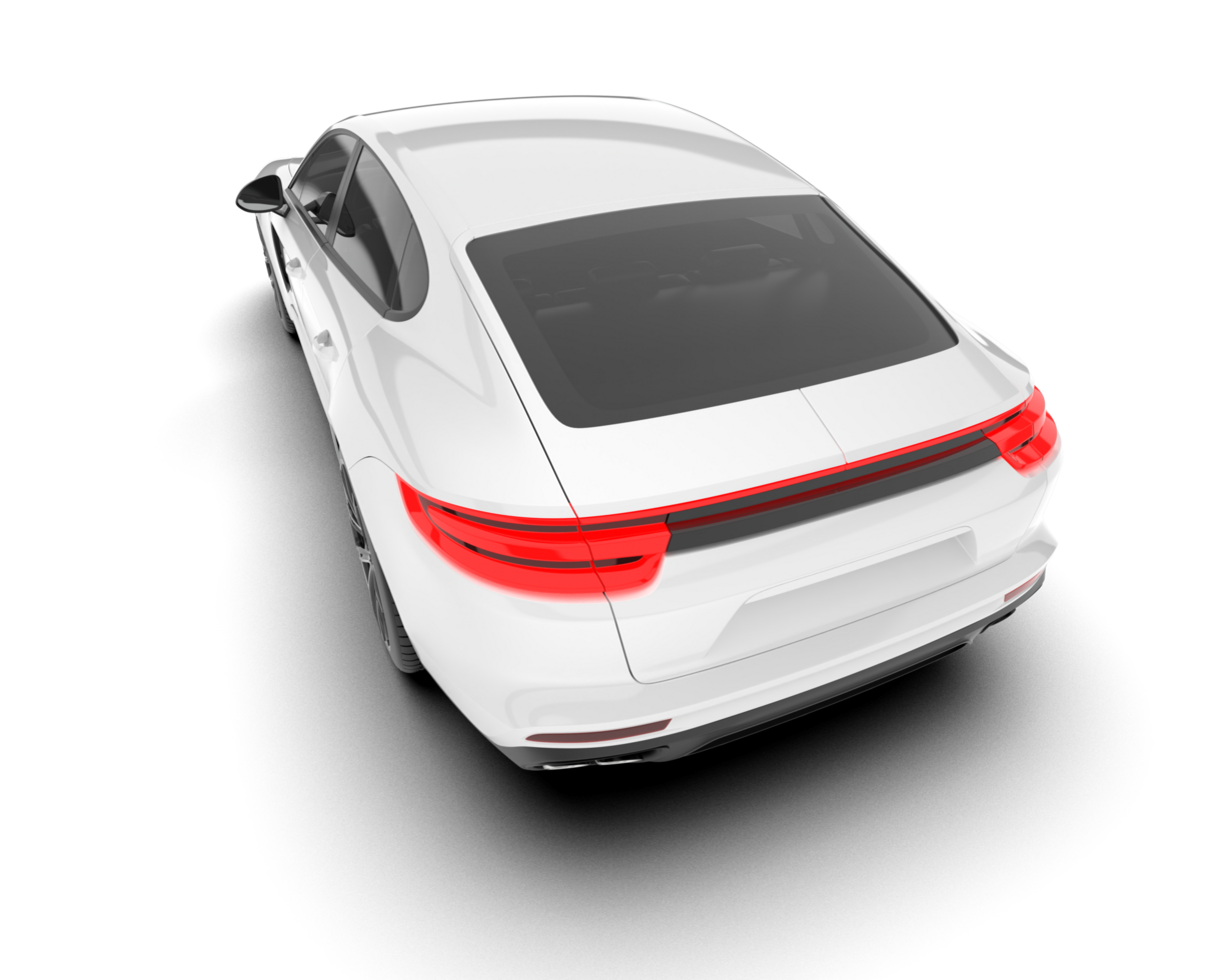 White sport car on transparent background. 3d rendering - illustration png