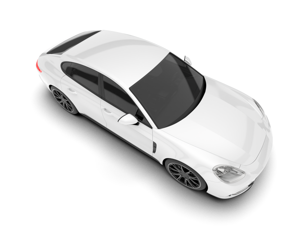White sport car on transparent background. 3d rendering - illustration png