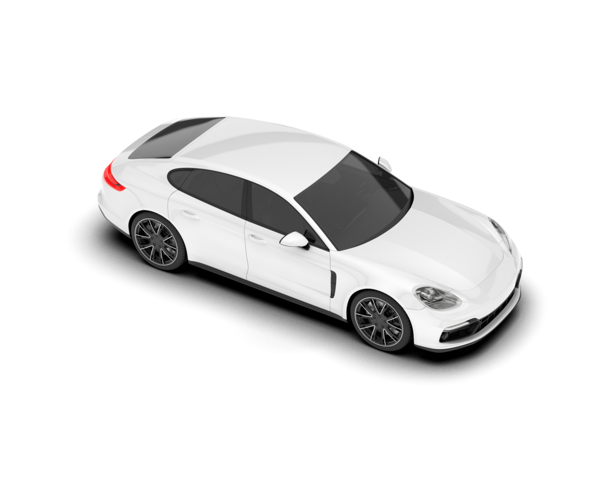 White sport car on transparent background. 3d rendering - illustration png