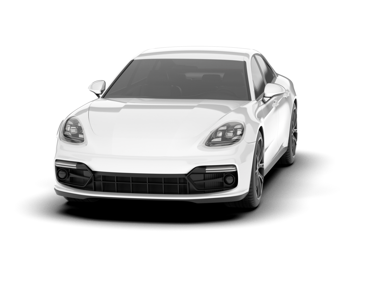 White sport car on transparent background. 3d rendering - illustration png