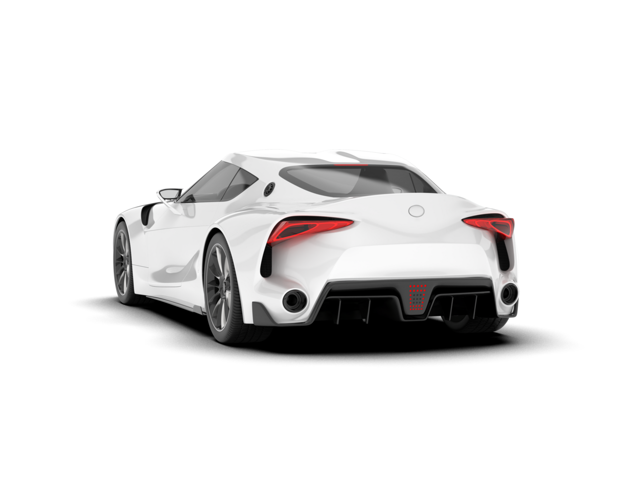 White sport car on transparent background. 3d rendering - illustration png
