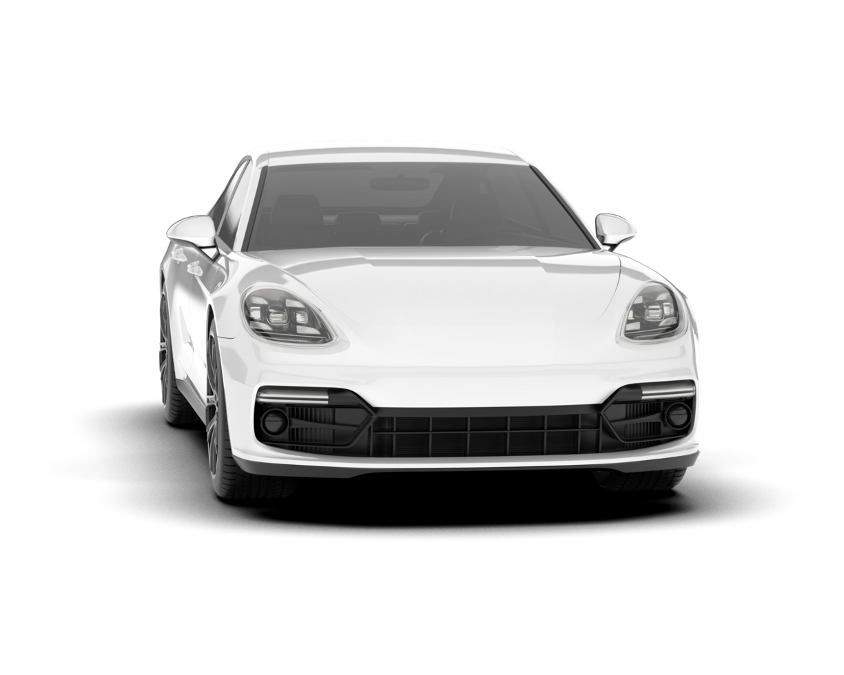 White sport car on transparent background. 3d rendering - illustration png