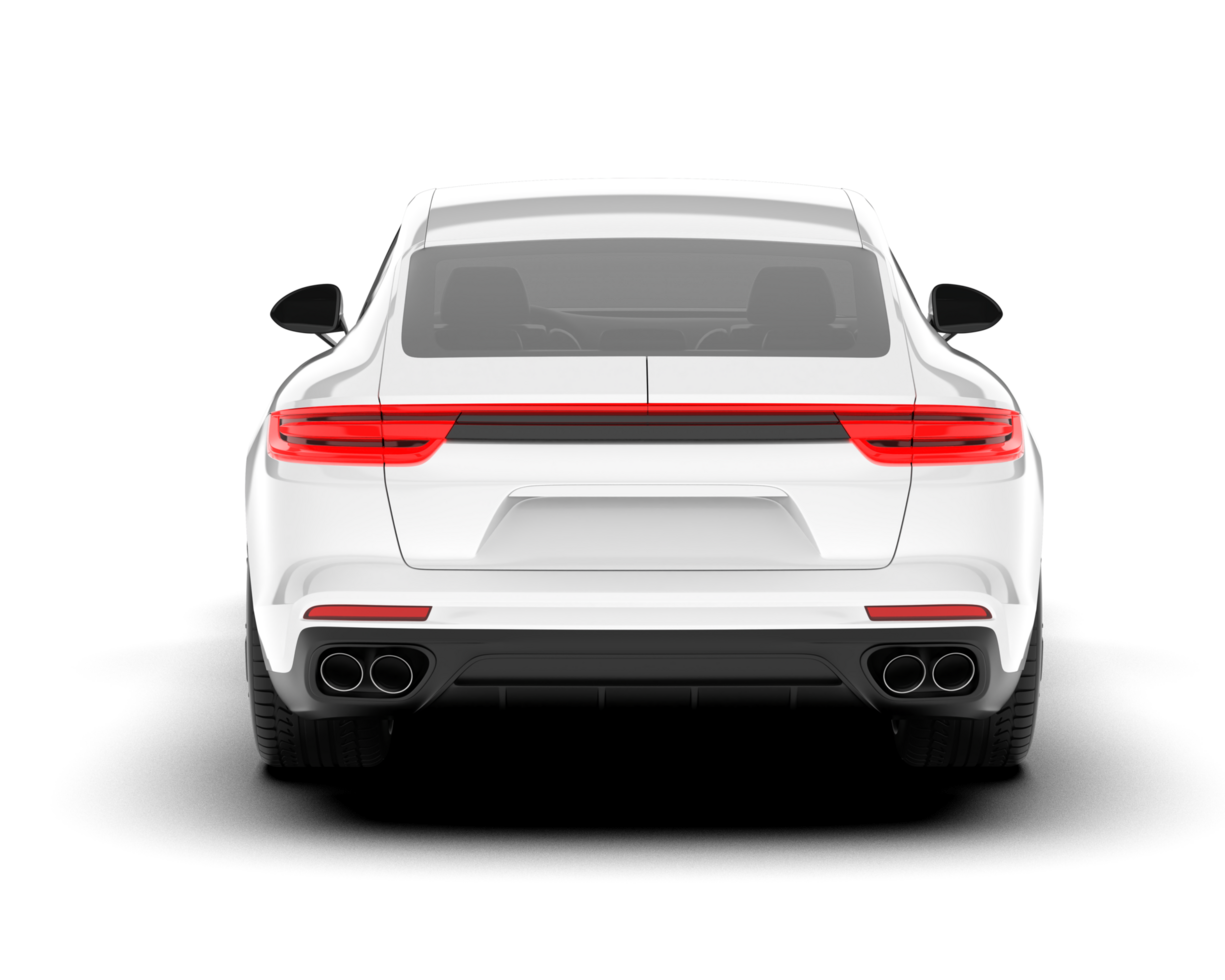 White sport car on transparent background. 3d rendering - illustration png