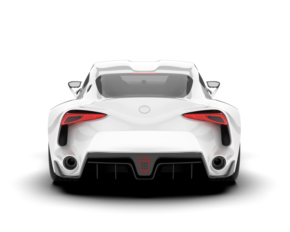 White sport car on transparent background. 3d rendering - illustration png
