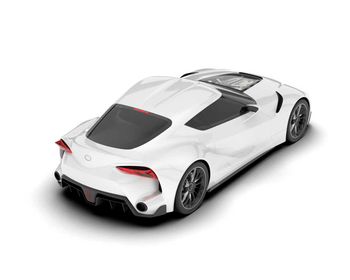 White sport car on transparent background. 3d rendering - illustration png