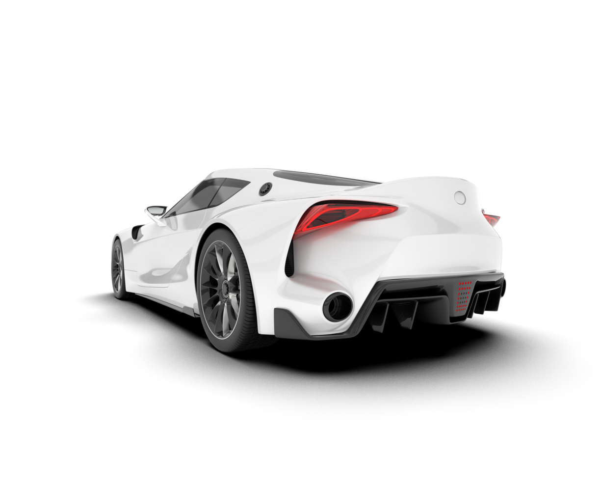 White sport car on transparent background. 3d rendering - illustration png
