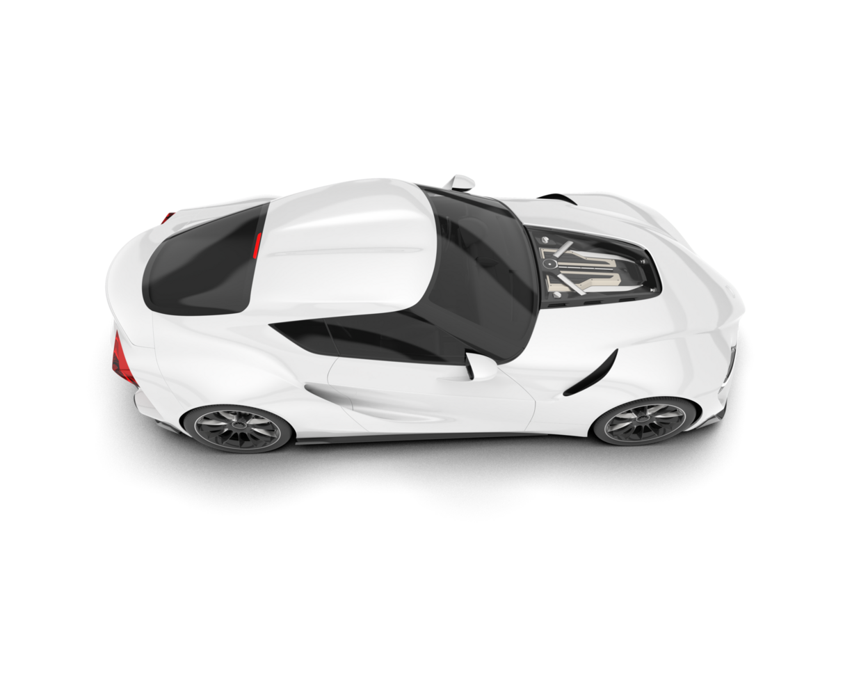 White sport car on transparent background. 3d rendering - illustration png