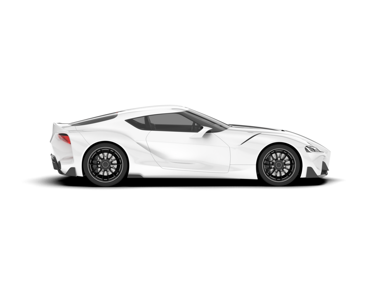 White sport car on transparent background. 3d rendering - illustration png