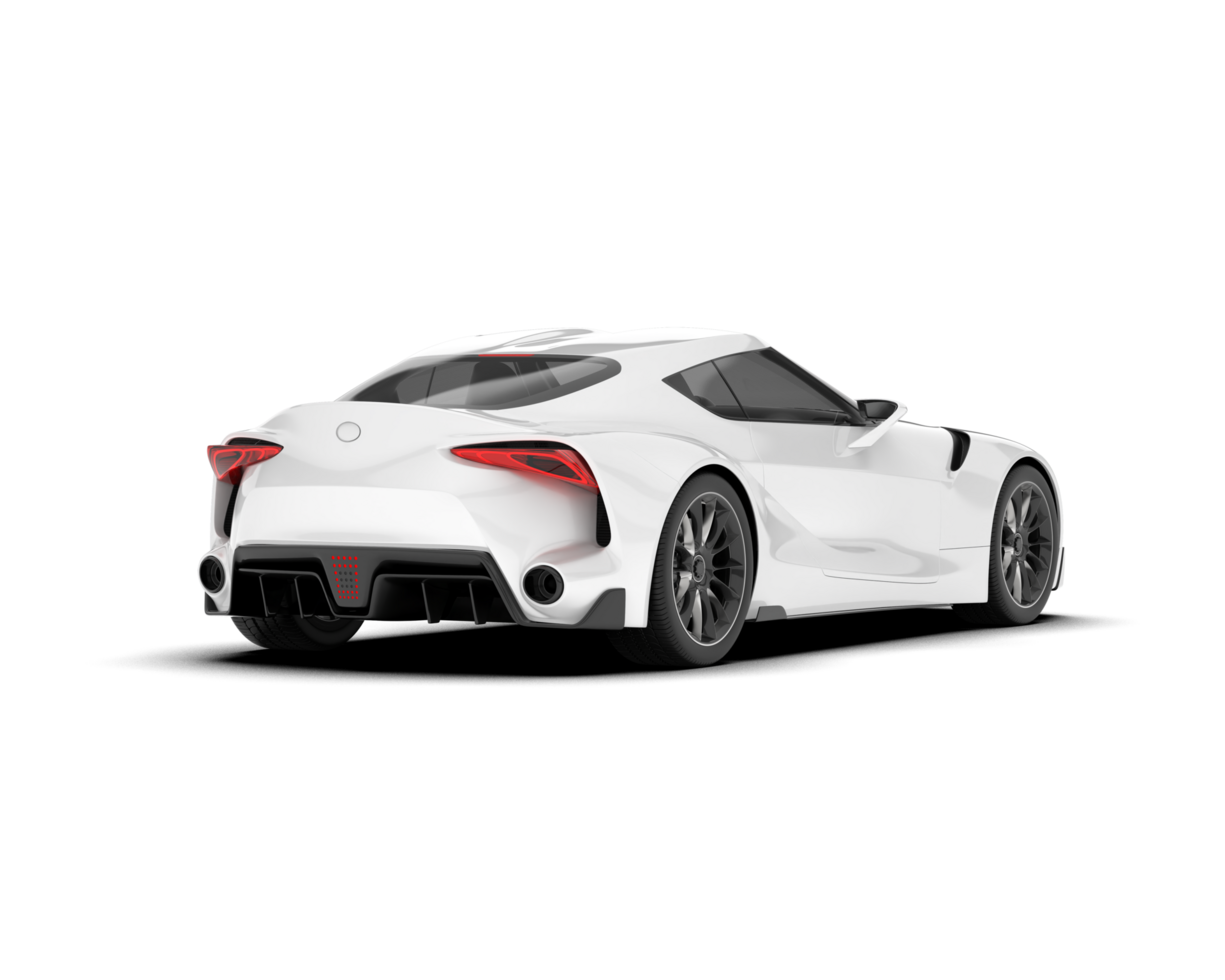 White sport car on transparent background. 3d rendering - illustration png