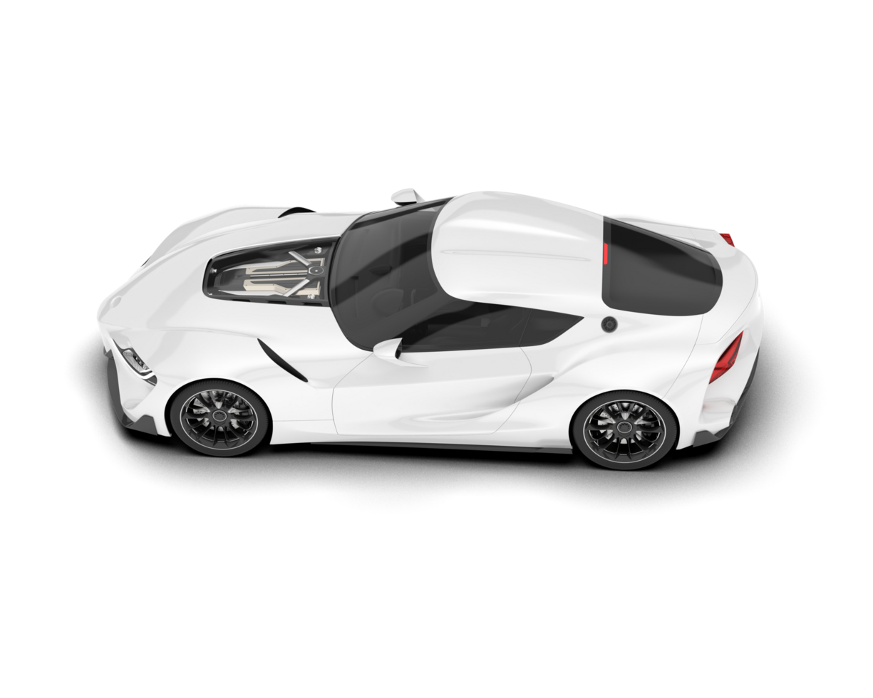 White sport car on transparent background. 3d rendering - illustration png