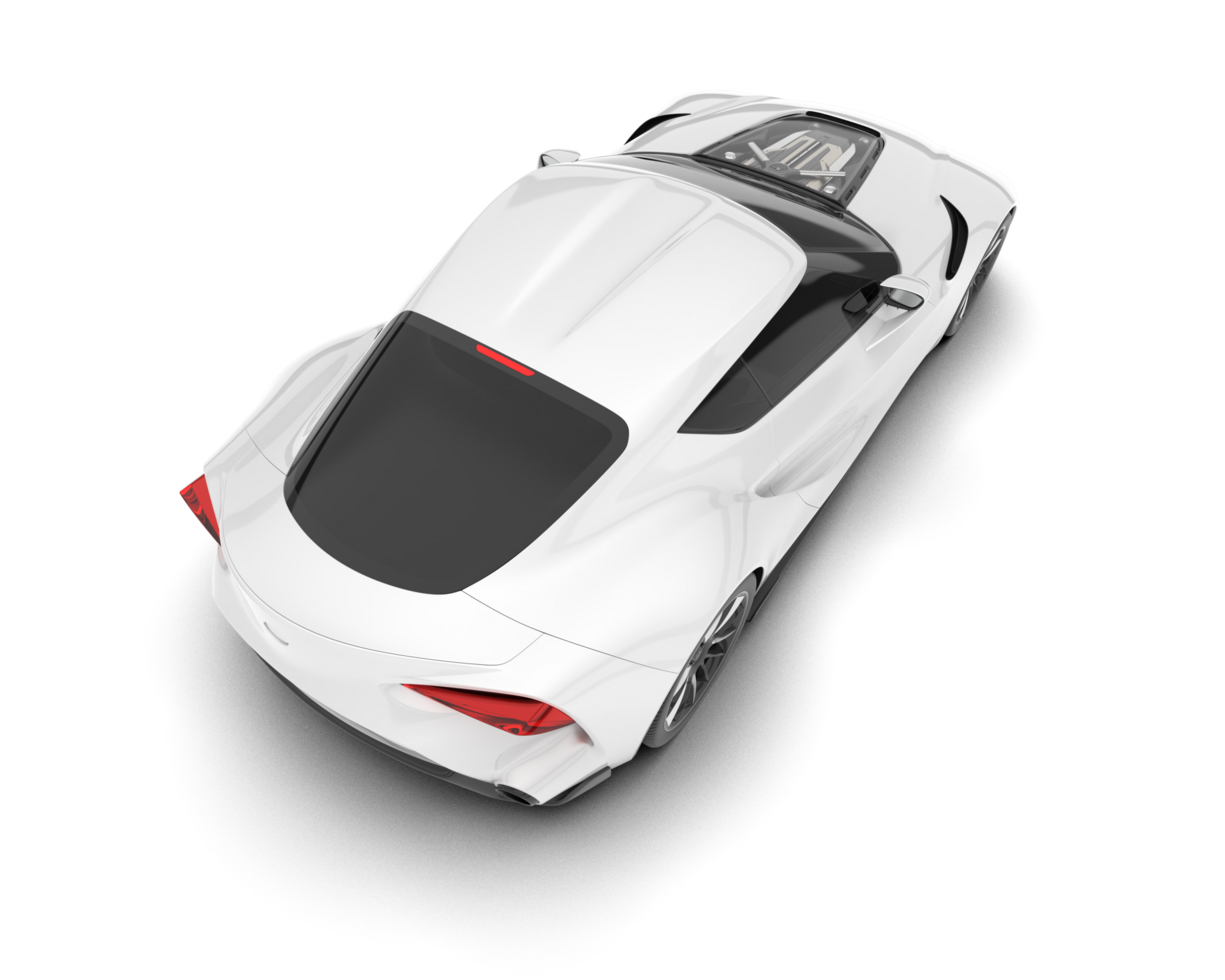 White sport car on transparent background. 3d rendering - illustration png