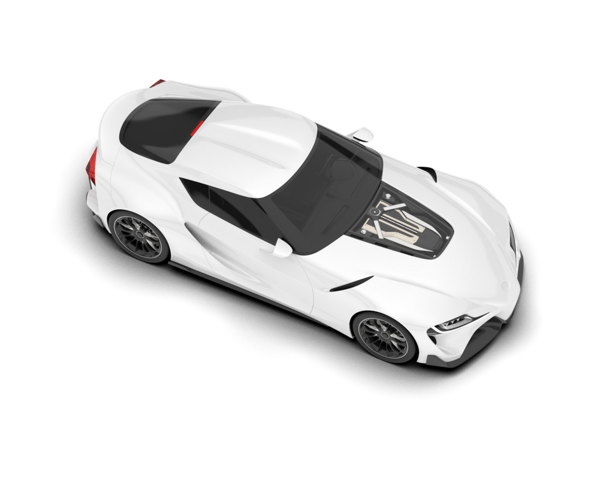 White sport car on transparent background. 3d rendering - illustration png